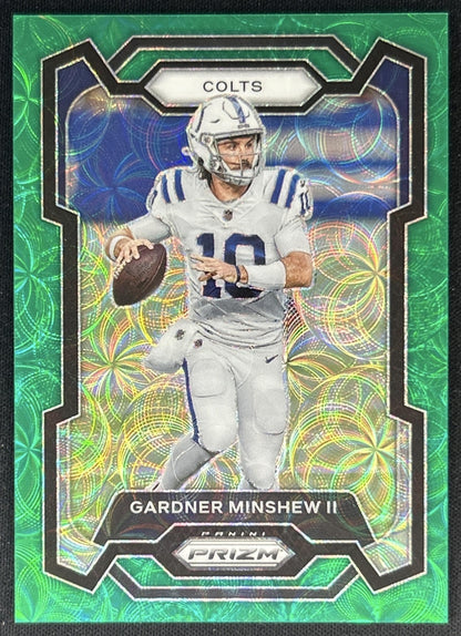 Gardner Minshew II 2023 Panini Prizm Green Scope /75 Colts front