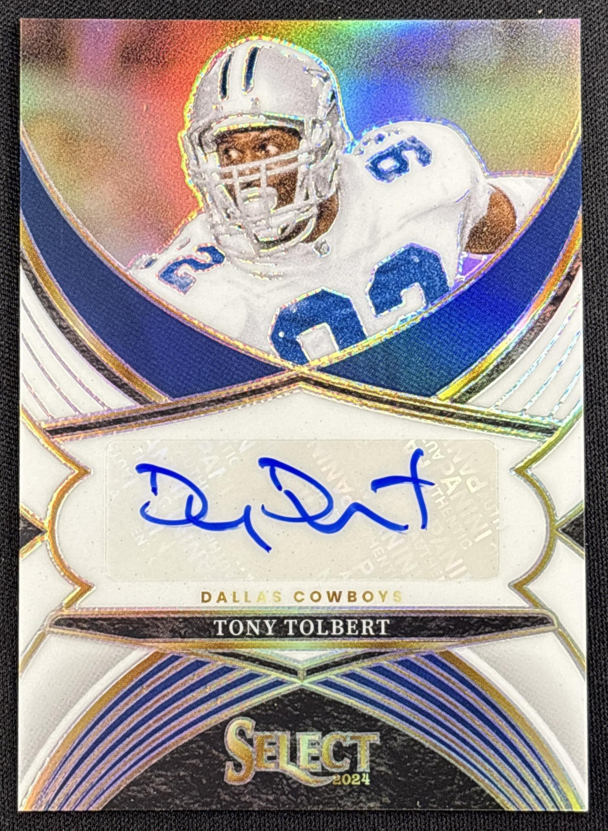 Tony Tolbert 2024 Panini Select Signatures White Prizm /50 Cowboys