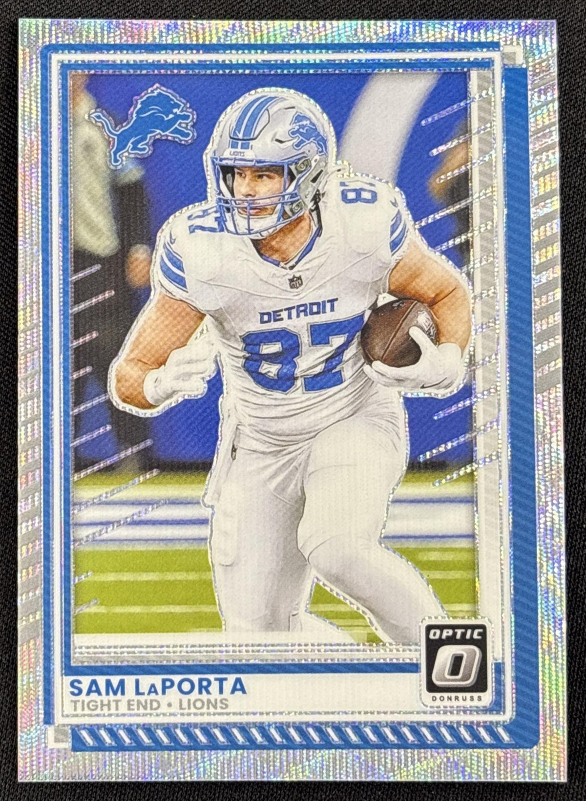Sam LaPorta 2025 Panini Donruss Optic Wave Prizm /300 Lions
