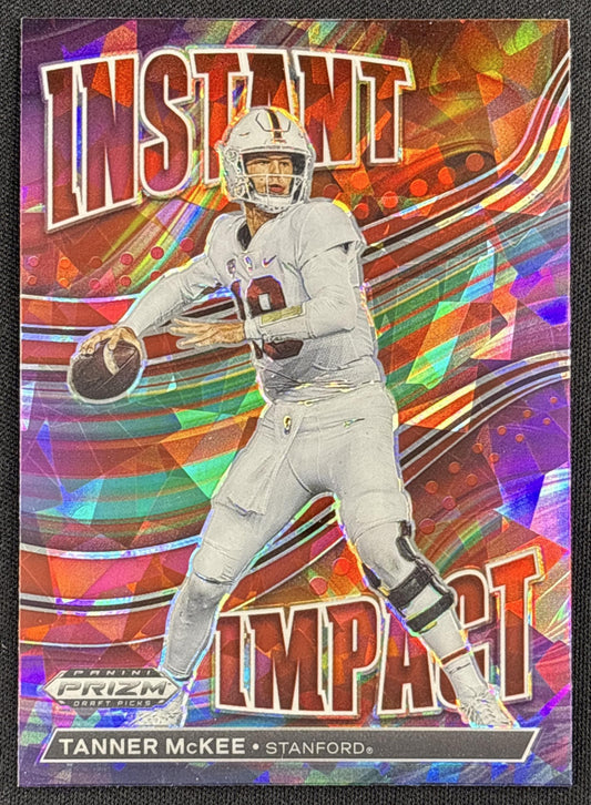 Tanner McKee 2023 Panini Prizm Draft Picks Instant Impact Red Ice Eagles