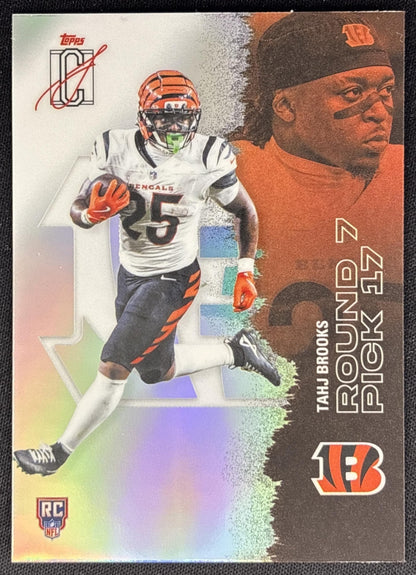 Tahj Brooks 2025 Topps Signature Class Chrome Rookie White Refractor Bengals Sports Trading Cards