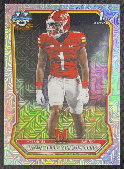 Na'eem Abdul-Rahim Gladding 2026 Bowman Chrome Prospects Mojo Refractor Terrapins Sports Trading Card