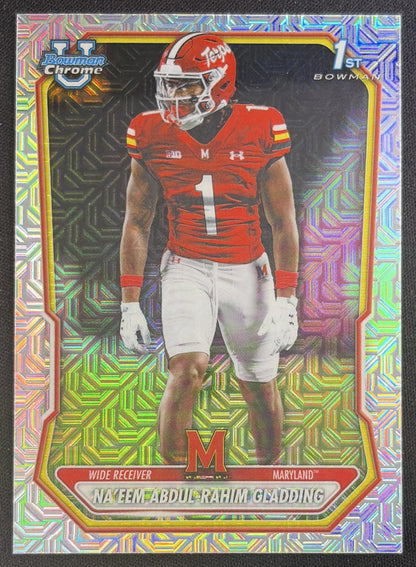 Na'eem Abdul-Rahim Gladding 2026 Bowman Chrome Prospects Mojo Refractor Terrapins