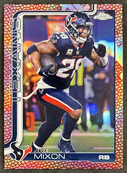 Joe Mixon 2025 Topps Chrome Football Leather Refractor Texans