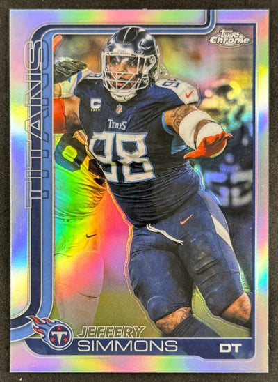 Jeffery Simmons 2025 Topps Chrome Refractor Titans Sports Trading Cards