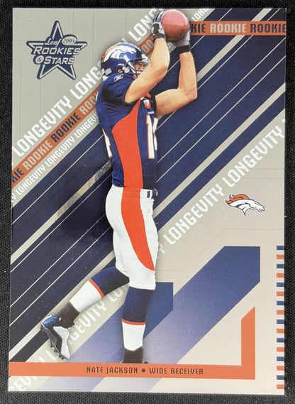 Nate Jackson 2004 Leaf Rookies & Stars Longevity /75 Broncos front