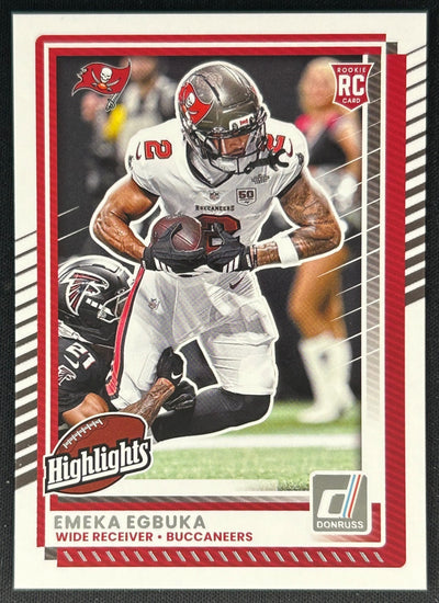 Emeka Egbuka 2025 Donruss Highlights Buccaneers Sports Trading Cards