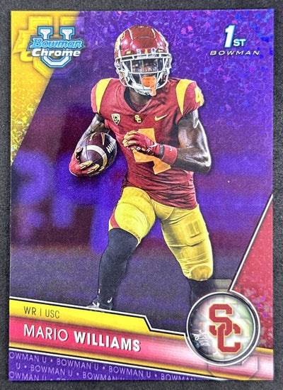 Mario Williams 2023 University Chrome Purple Mini Diamond Refractor /399 Trojans