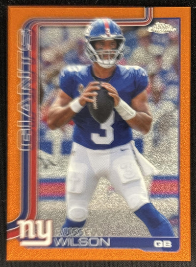 Russell Wilson 2025 Topps Chrome Orange Glitter Giants Default Title Sports Trading Cards