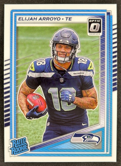 Elijah Arroyo 2025 Donruss Optic Rated Rookie Seahawks Sports Trading Card