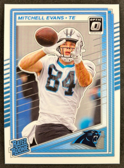 Mitchell Evans 2025 Donruss Optic Rated Rookie Panthers Sports Trading Card