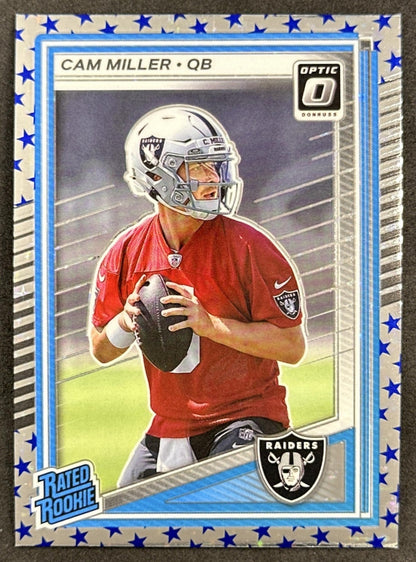 Cam Miller 2025 Panini Donruss Optic Rated Rookie Stars Prizm Raiders Default Title Sports Trading Card