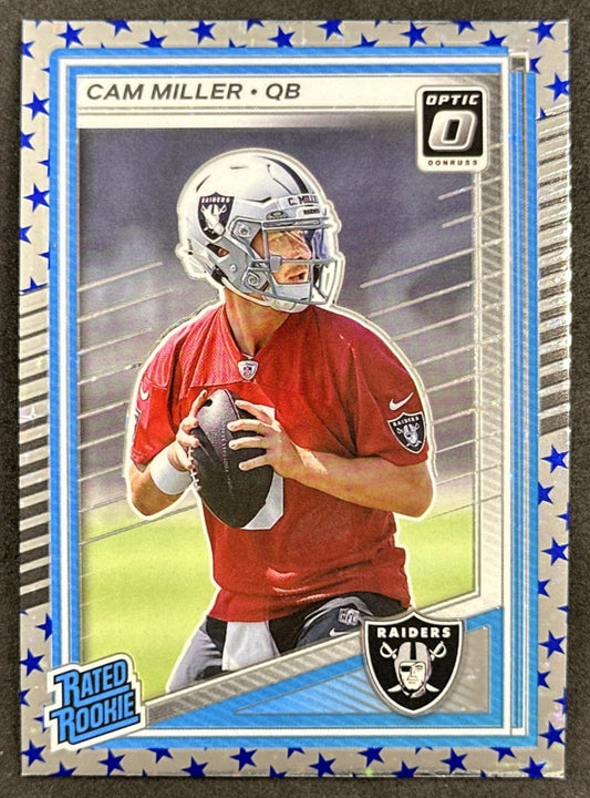 Cam Miller 2025 Panini Donruss Optic Rated Rookie Stars Prizm Raiders Default Title Sports Trading Card