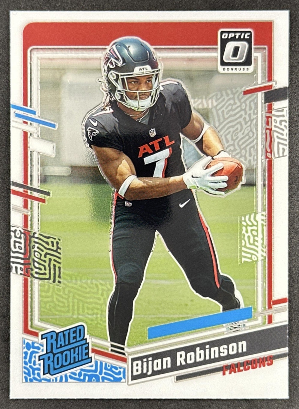 Bijan Robinson 2023 Panini Donruss Optic Falcons Sports Trading Card