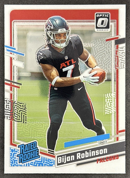 Bijan Robinson 2023 Panini Donruss Optic Falcons Sports Trading Card