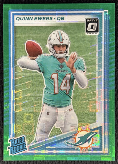 Quinn Ewers 2025 Donruss Optic Rated Rookie Preview Green Pandora /25 Dolphins Default Title Sports Trading Cards