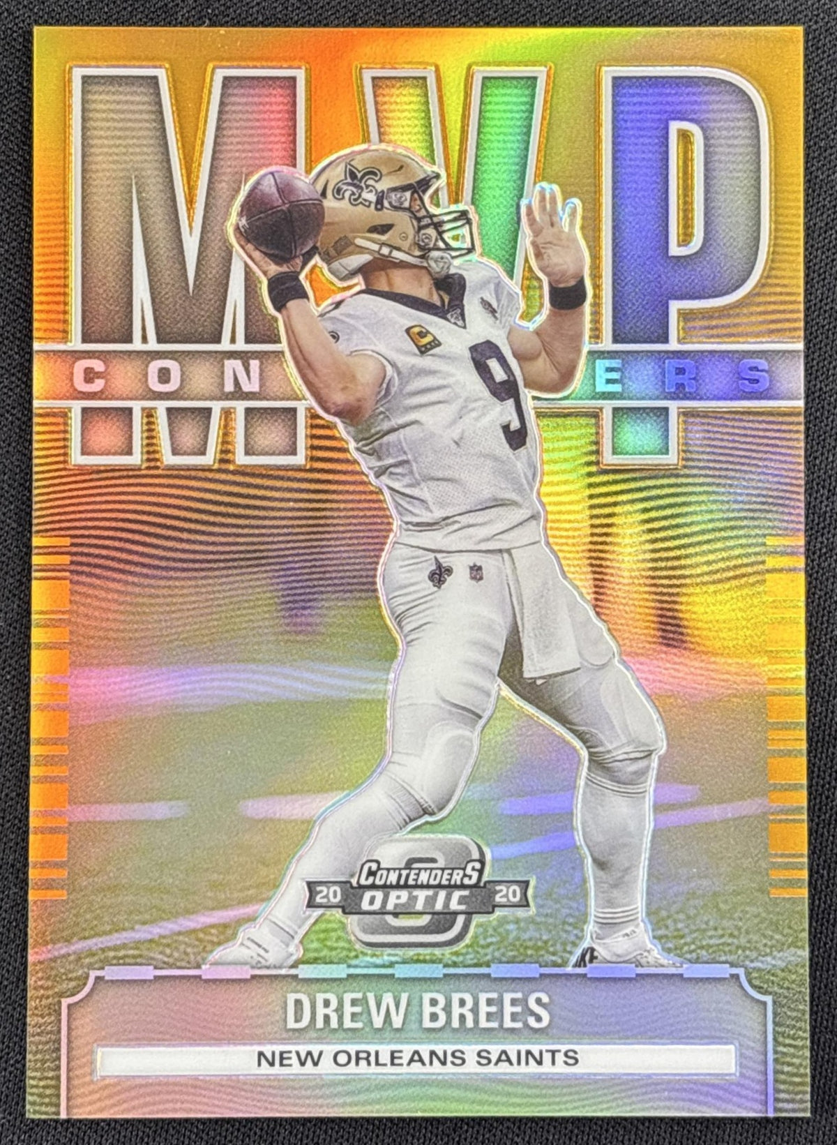 Drew Brees 2020 Panini Contenders Optic MVP Orange /50 Saints