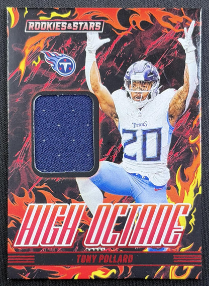 Tony Pollard 2025 Panini Rookies & Stars High Octane Memorabilia Titans front