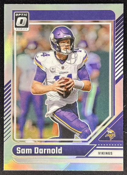 Sam Darnold 2024 Panini Donruss Optic Holo Vikings Sports Trading Card