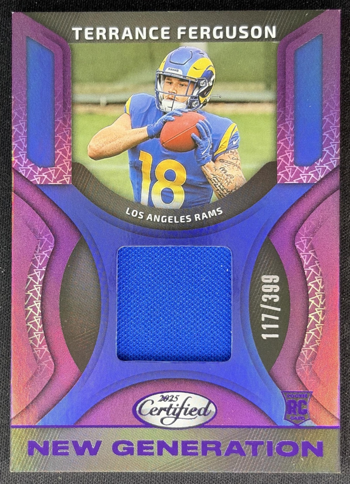 Terrance Ferguson 2025 Certified New Generation Jerseys Mirror Purple /399 Rams Front