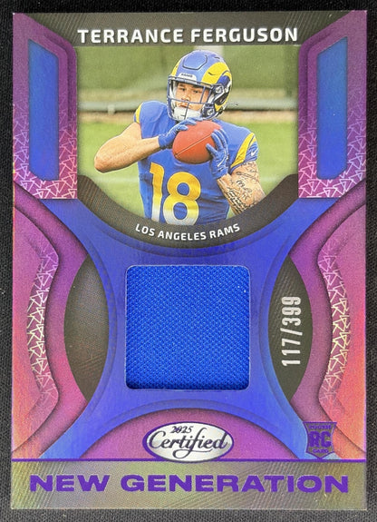 Terrance Ferguson 2025 Certified New Generation Jerseys Mirror Purple /399 Rams Front