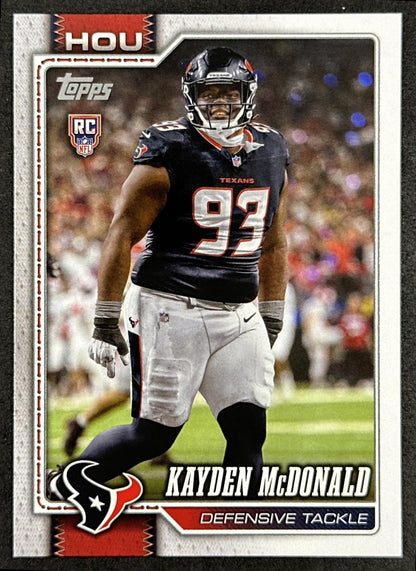 Kayden McDonald 2026 Topps Flagship Rookie Texans Sports Trading Cards
