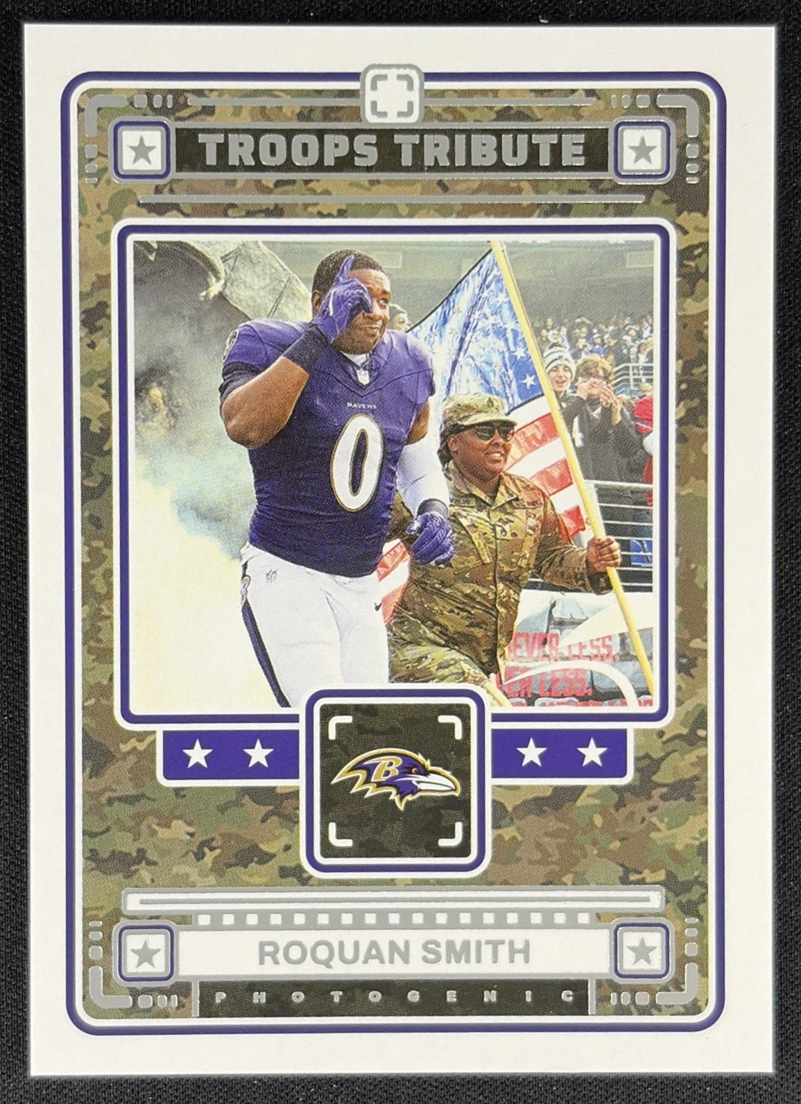 Roquan Smith 2024 Panini Photogenic Troops Tribute Ravens