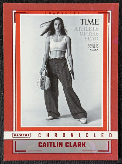 Caitlin Clark 2025 Panini Chronicled Snap Shots Red Holo Fever