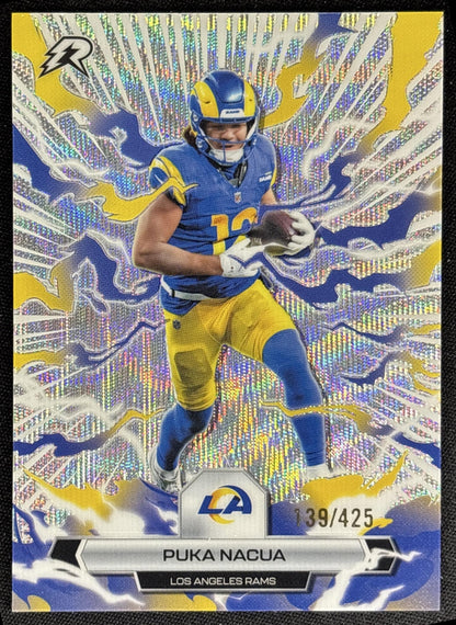 Puka Nacua 2025 Topps Resurgence Surge Refractor /425 Rams