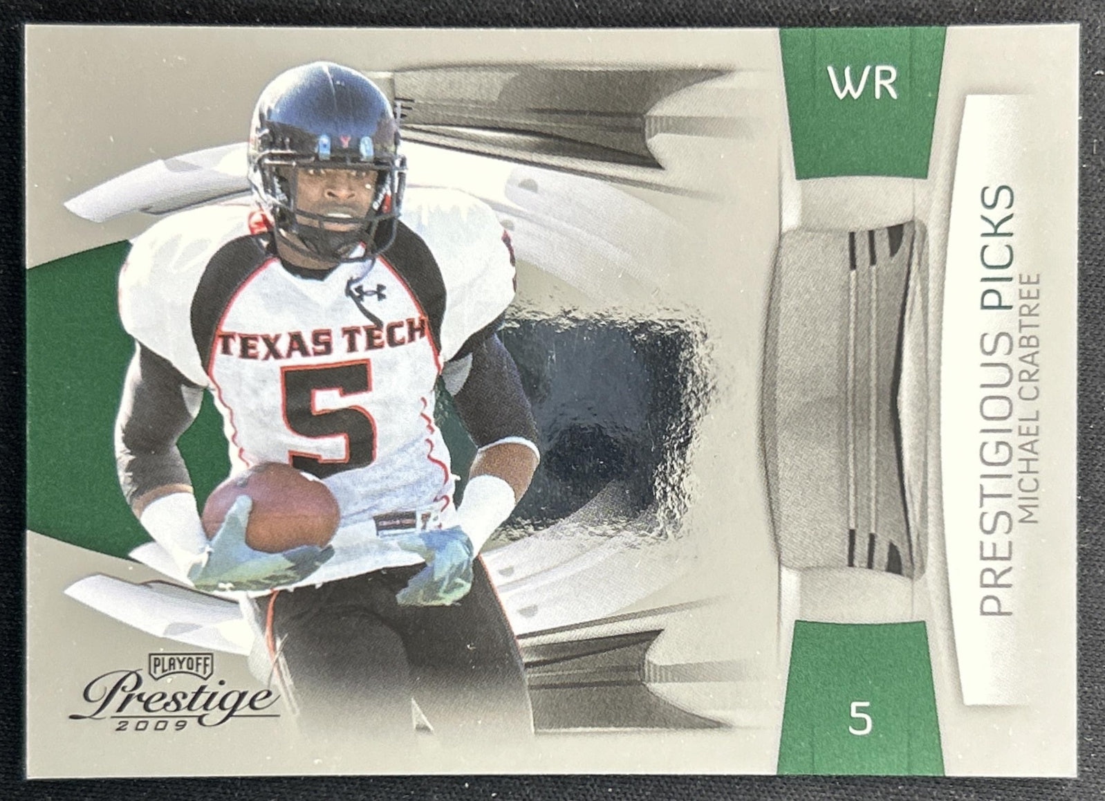Michael Crabtree 2009 Panini Playoff Prestige Prestigious Picks Green /500