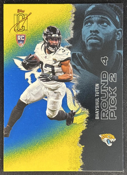 Bhayshul Tuten 2025 Topps Signature Class Rookie Blue & Yellow Foil Jaguars