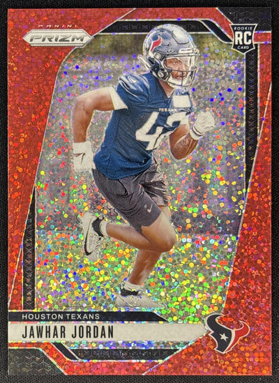 Jawhar Jordan 2024 Panini Prizm Red Sparkle Texans Sports Trading Cards