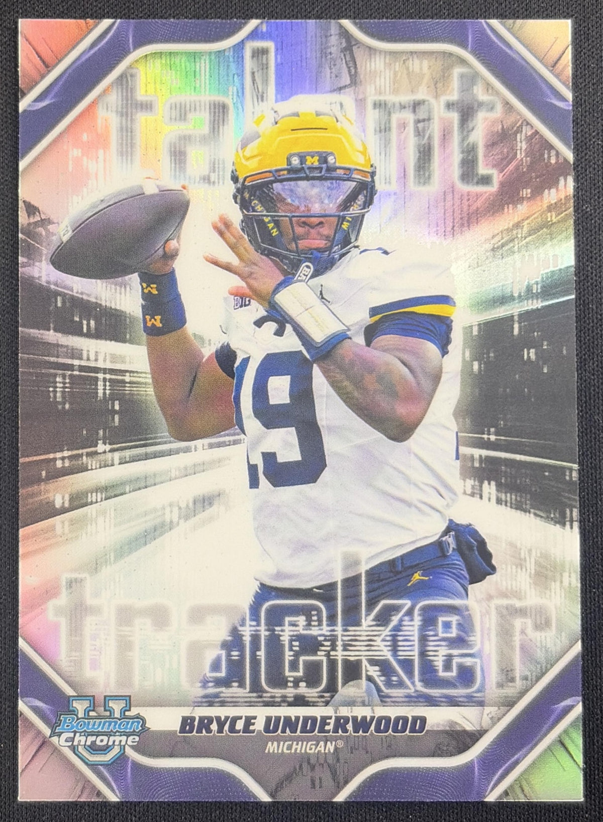 Bryce Underwood 2026 Bowman Talent Tracker Chrome Refractor Wolverines