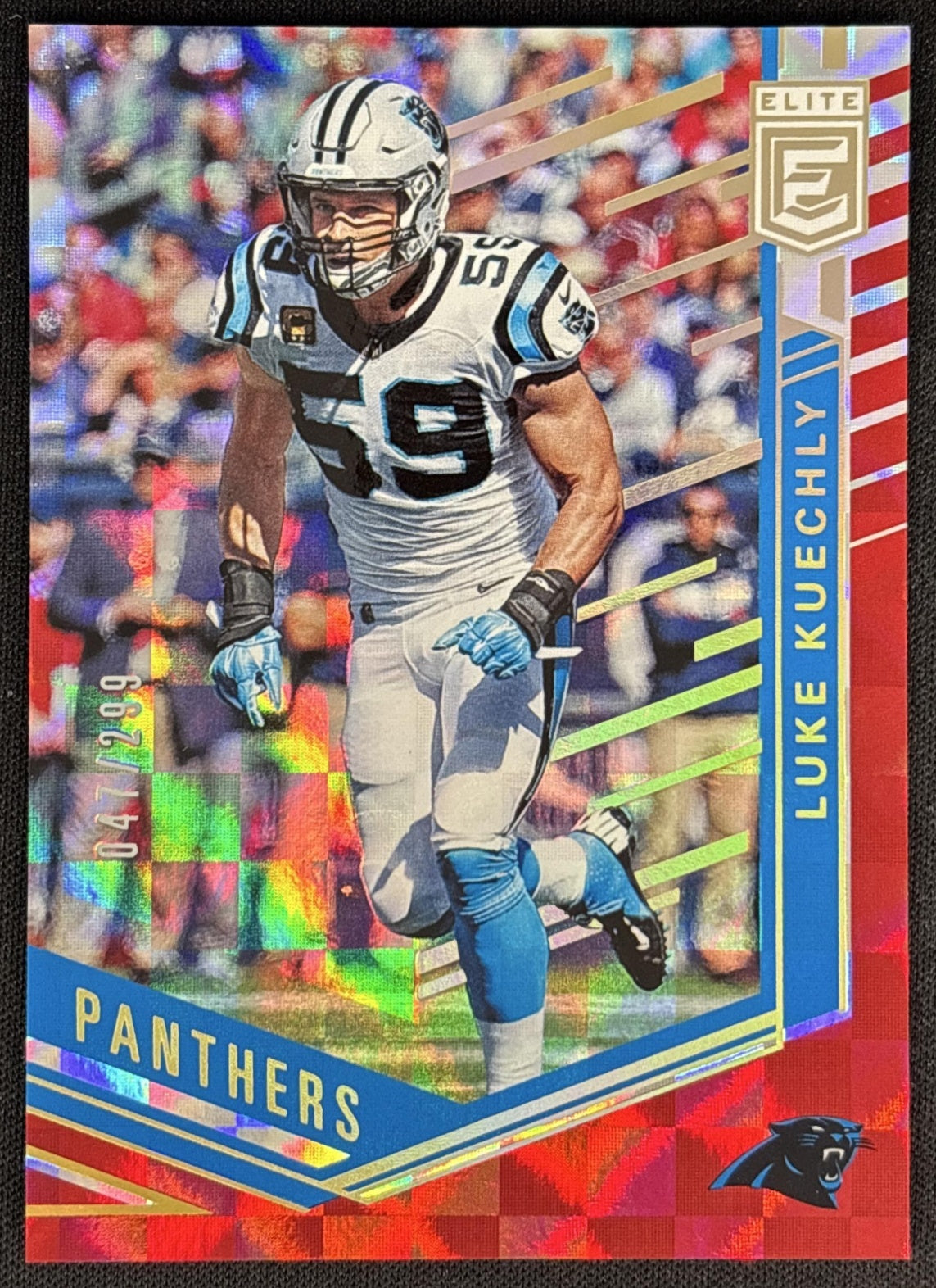 Luke Kuechly 2018 Panini Donruss Elite Red /299 Panthers front