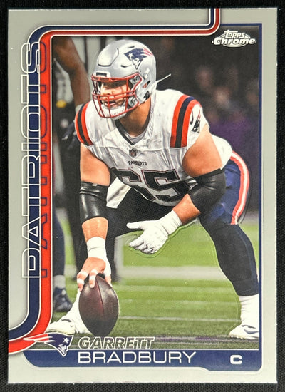 Garrett Bradbury 2025 Topps Chrome Patriots Default Title Sports Trading Cards
