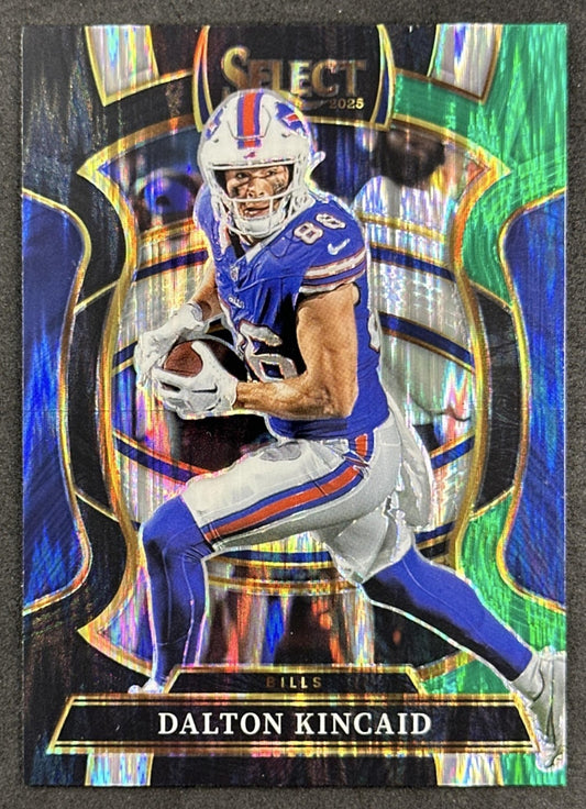 Dalton Kincaid 2025 Panini Select Concourse Black and Green Prizm Shock Bills Front