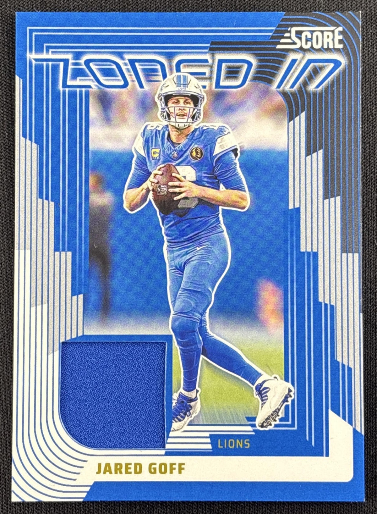Jared Goff 2025 Panini Score Zoned In Jerseys Lions