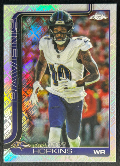 DeAndre Hopkins 2025 Topps Chrome Topps Logo Refractor Ravens Sports Trading Cards