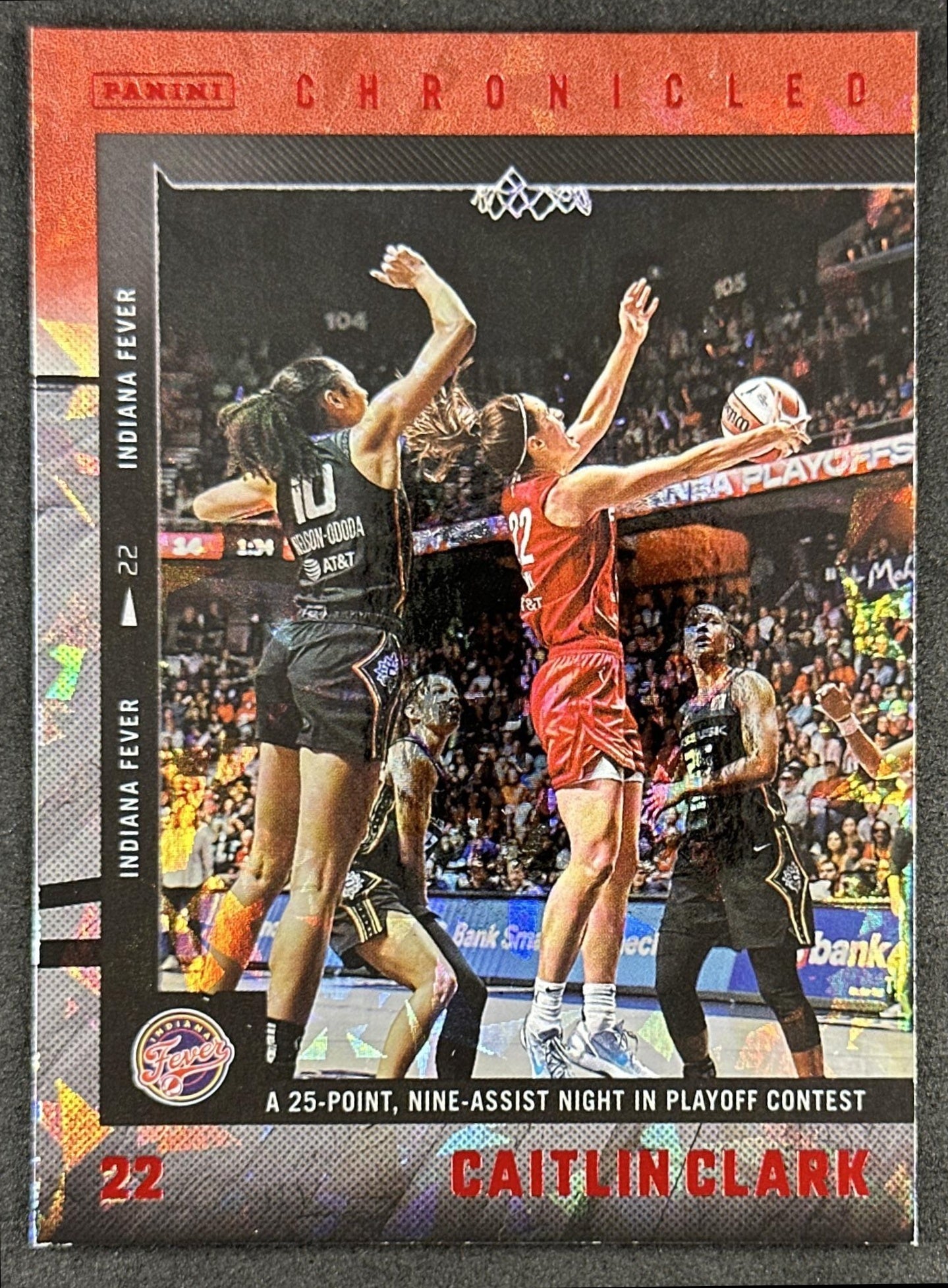 Caitlin Clark 2025 Panini Chronicled WNBA Red Cracked Ice Fever 15 Indiana Fever