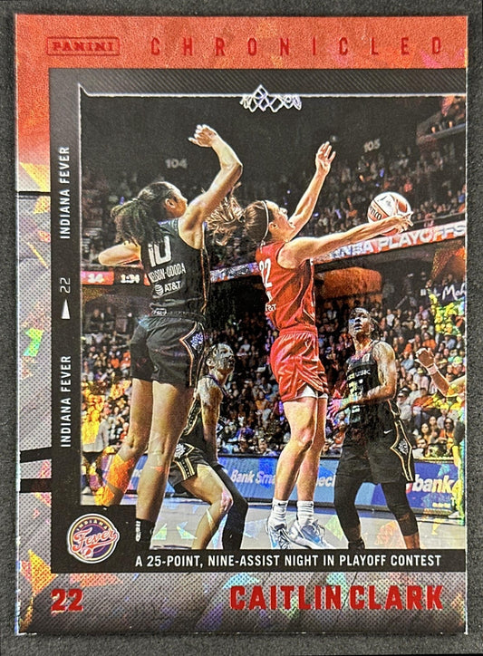 Caitlin Clark 2025 Panini Chronicled WNBA Red Cracked Ice Fever 15 Indiana Fever