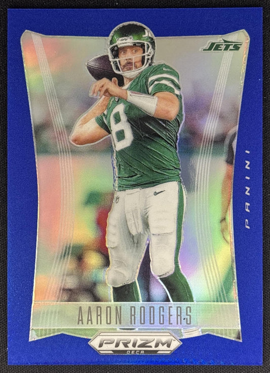 Aaron Rodgers 2024 Panini Prizm Deca Blue /149 Jets