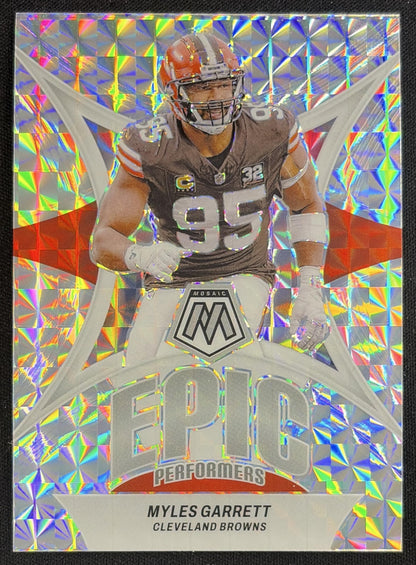 Myles Garrett 2024 Panini Mosaic Epic Performers Silver Mosaic Browns Sports Trading Card