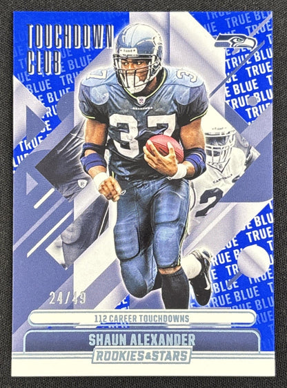 Shaun Alexander 2025 Panini Rookies & Stars Touchdown Club True Blue /49 Seahawks