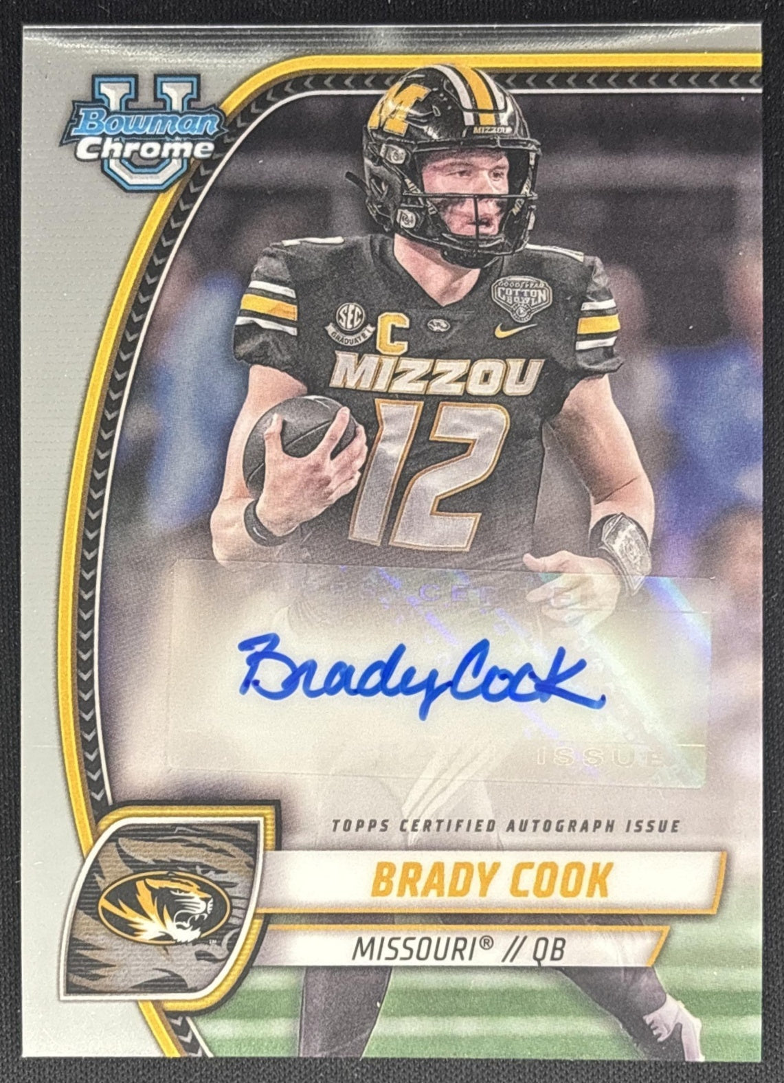 Brady Cook 2024 Bowman Chrome University Prospect Auto Tigers front