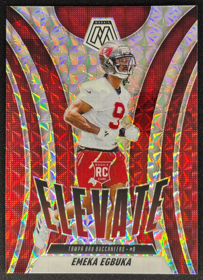 Emeka Egbuka 2025 Mosaic Elevate Mosaic Prizm Buccaneers Sports Trading Cards