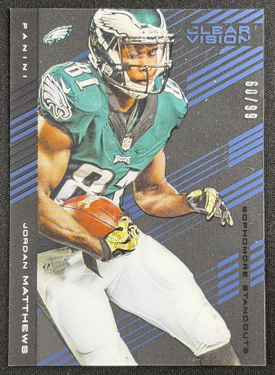 Jordan Matthews 2015 Panini Clear Vision Blue /99 Eagles Sports Trading Card