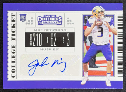 Jake Browning 2019 Panini Contenders Draft Picks Collegiate Bengals front