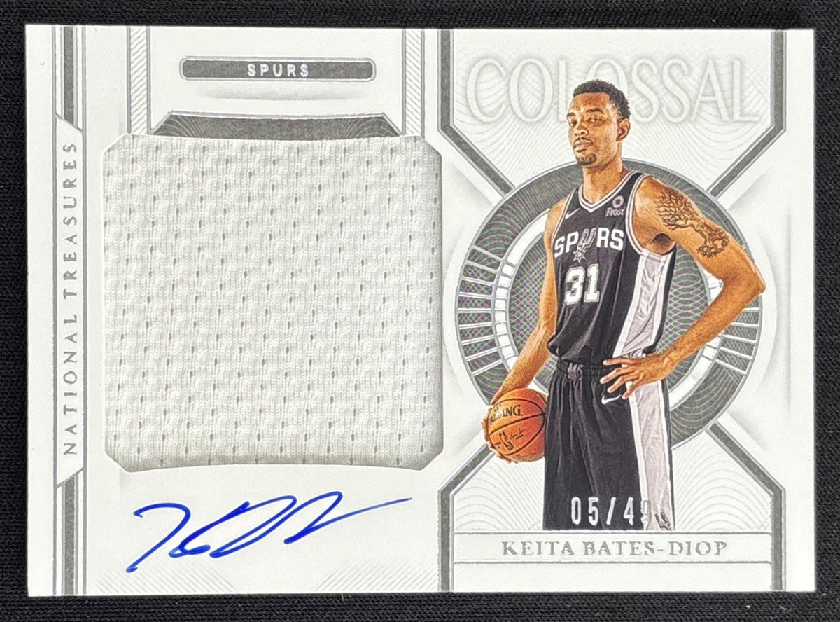 Keita Bates-Diop 2020 Panini National Treasures Colossal Material Auto /49 Spurs