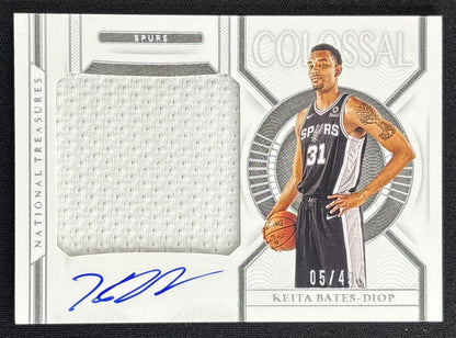 Keita Bates-Diop 2020 Panini National Treasures Colossal Material Auto /49 Spurs