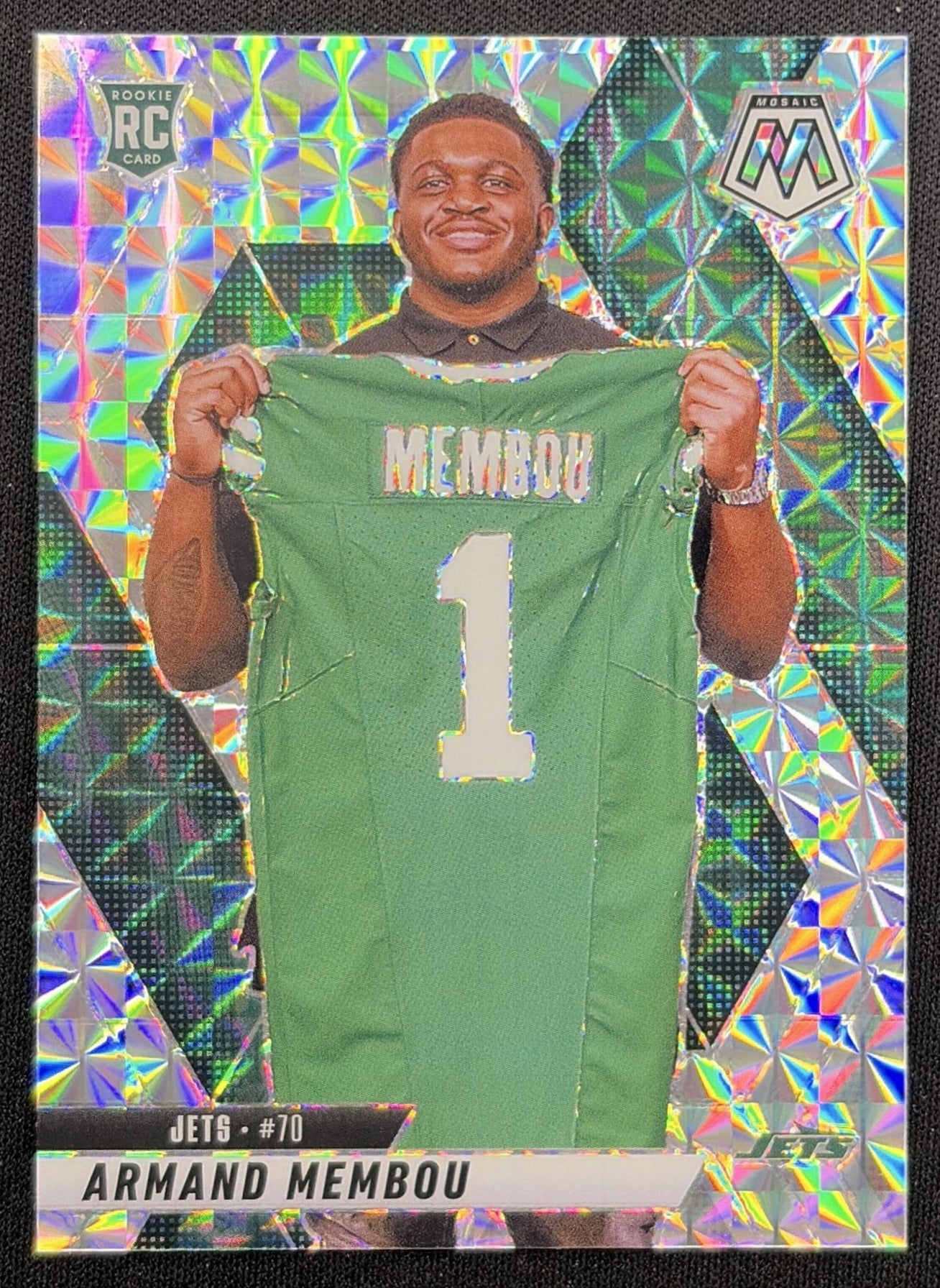 Armand Membou 2025 Panini Mosaic Rookies Mosaic Prizm Jets front